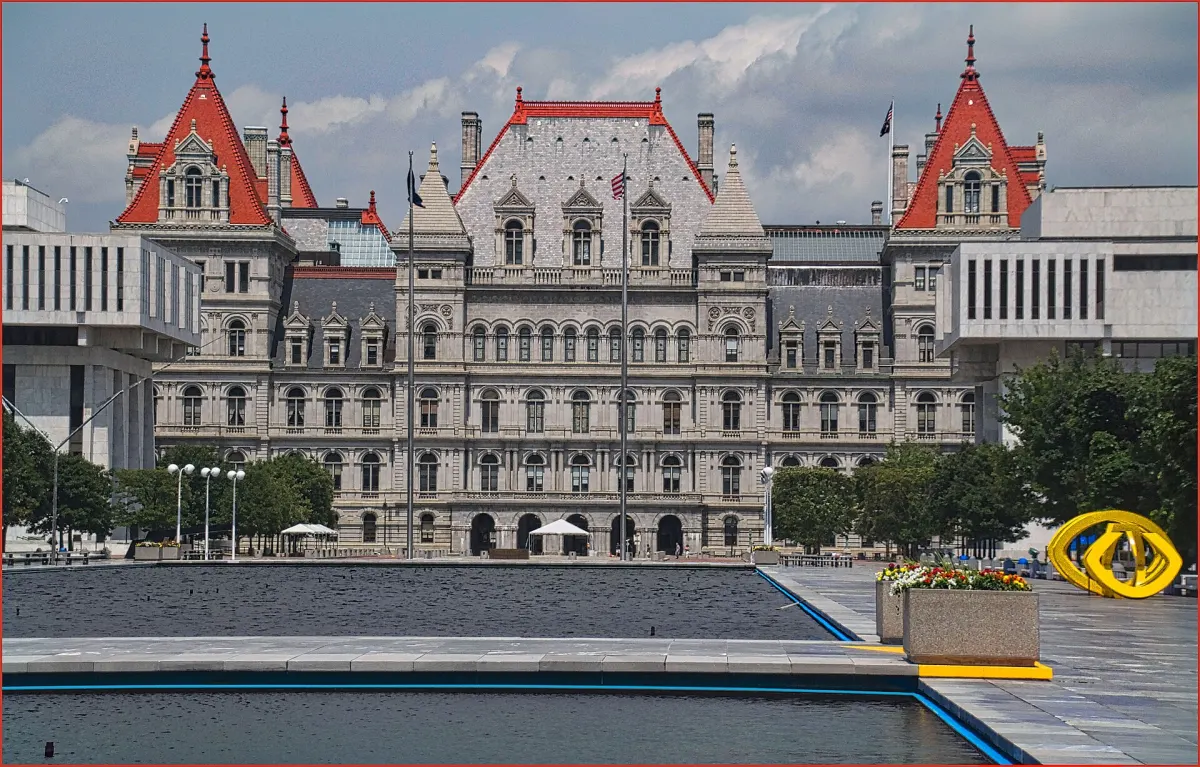 The New York State Capitol building in Albany