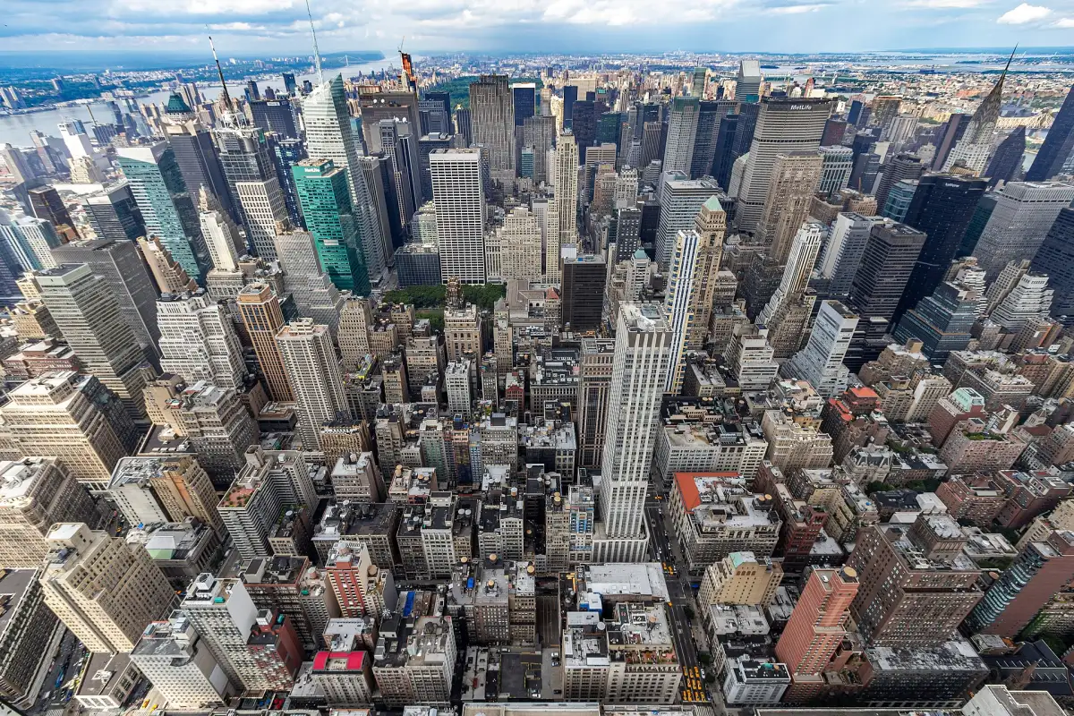 Midtown Manhattan towers seen from above